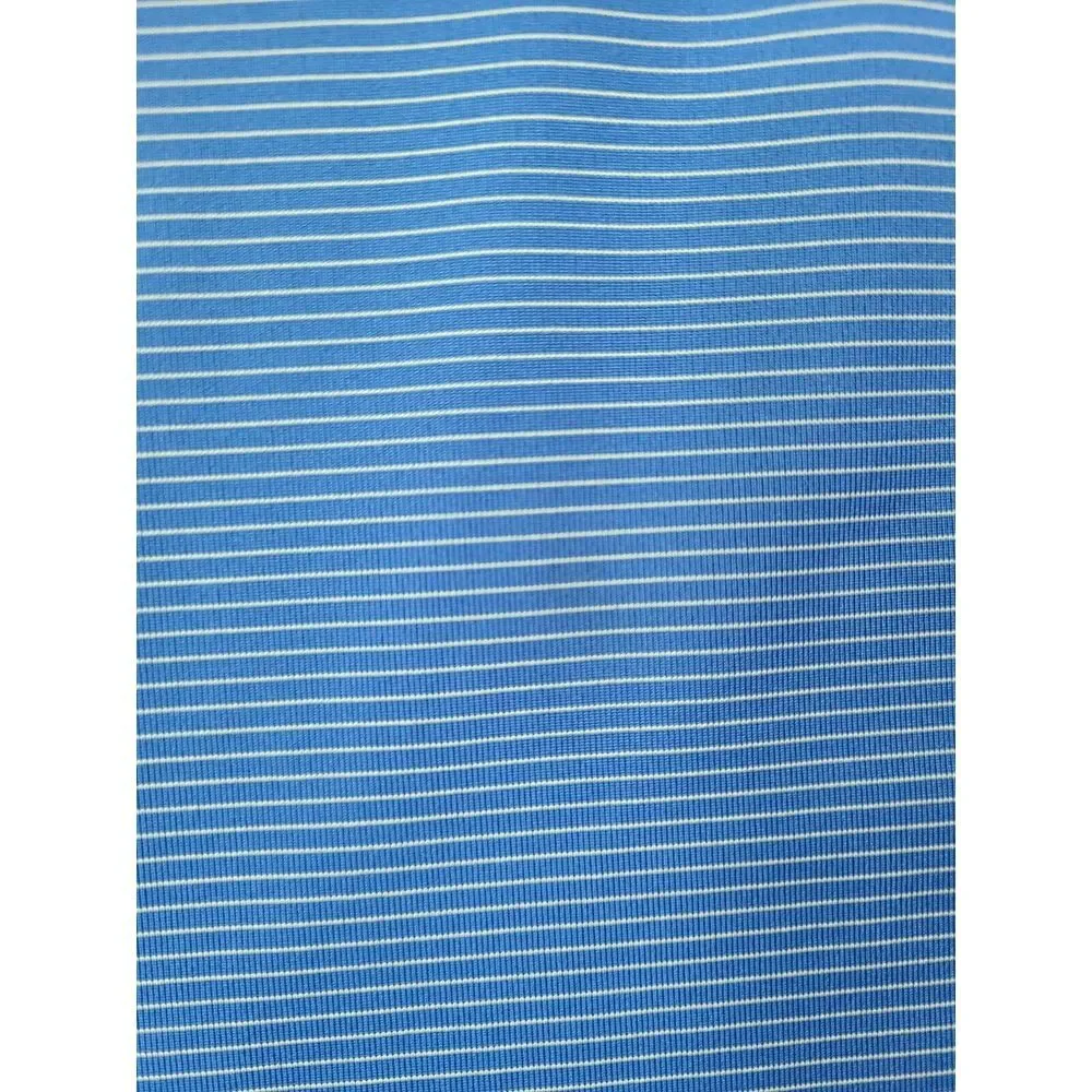 Donald Ross Shirt Mens Large Blue Pin Stripe Polo Golf Performance‎ Logo